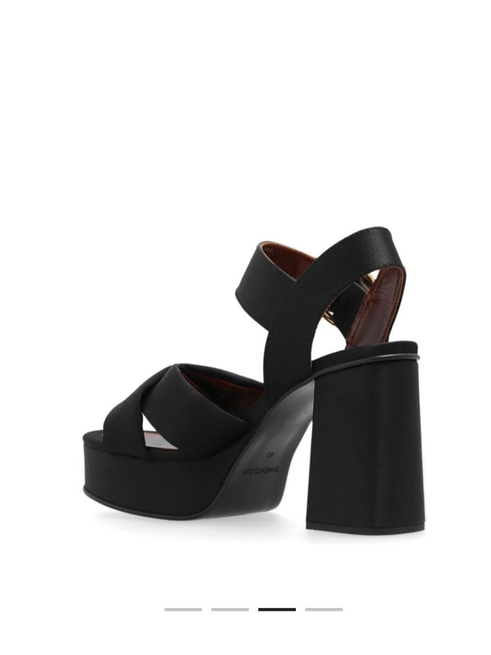 $405.81 See By Chloé Black Satin 110mm platform sandals size 38 - Picture 3 of 10